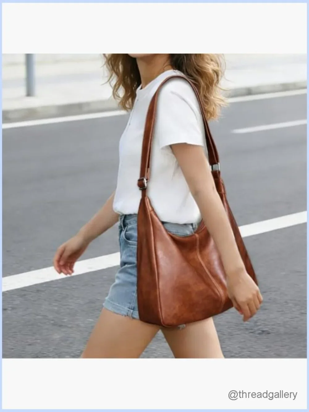 Slouchy Vegan Leather Hobo Shoulder Tote Crossbody Bag Purse for Women